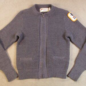 Vintage Regulation Postal Cardigan Sweater Small Blue Knitting Mills Made in USA